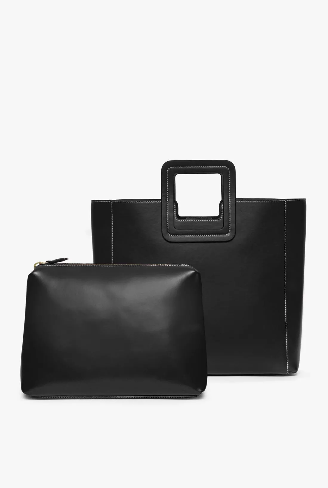 STAUD SHIRLEY LEATHER BAG BLACK Hot
