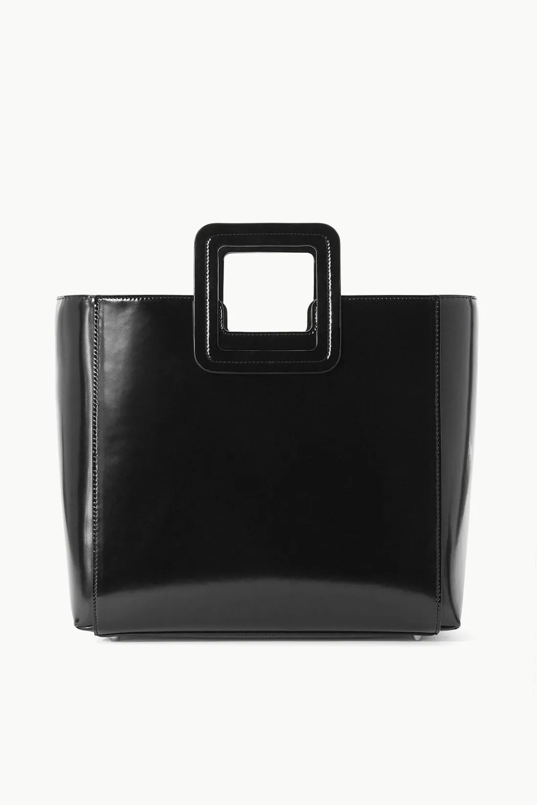 STAUD SHIRLEY LEATHER BAG POLISHED BLACK