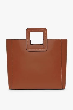 STAUD SHIRLEY LEATHER BAG  SADDLE TAN Clearance