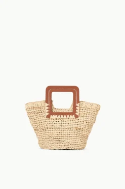 STAUD SHIRLEY MINI BUCKET BAG  NATURAL RAFFIA NATURALTAN New