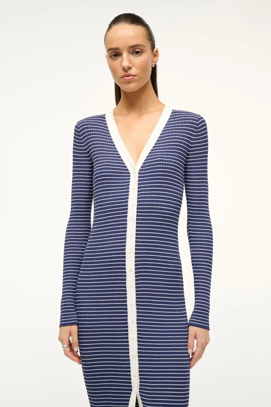 STAUD SHOKO SWEATER NAVY MICRO STRIPE NAVYMICROSTRIPE Clearance