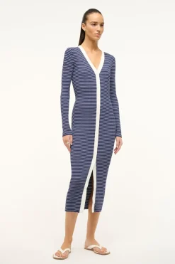 STAUD SHOKO SWEATER NAVY MICRO STRIPE NAVYMICROSTRIPE Clearance