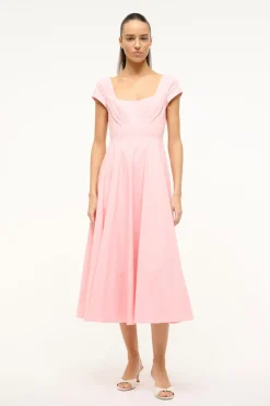 STAUD SHORT SLEEVE WELLS DRESS  PEARL PINK PEARLPINK New