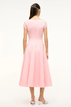 STAUD SHORT SLEEVE WELLS DRESS PEARL PINK PEARLPINK New