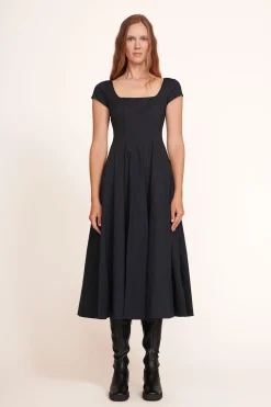 STAUD SHORT SLEEVE WELLS DRESS   BLACK Sale
