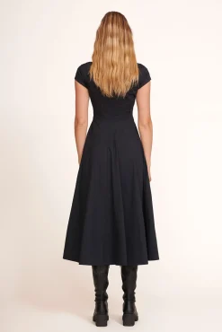 STAUD SHORT SLEEVE WELLS DRESS BLACK Sale