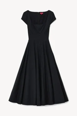 STAUD SHORT SLEEVE WELLS DRESS BLACK Sale
