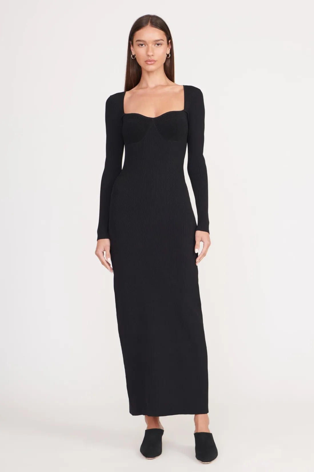 STAUD SILHOUETTE DRESS BLACK Clearance