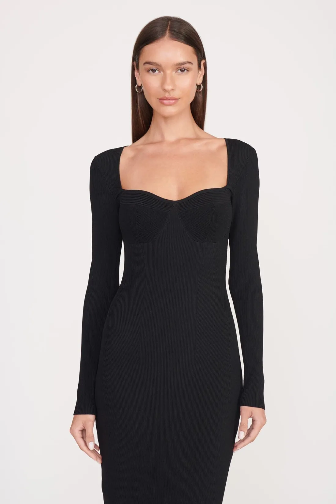STAUD SILHOUETTE DRESS BLACK Clearance