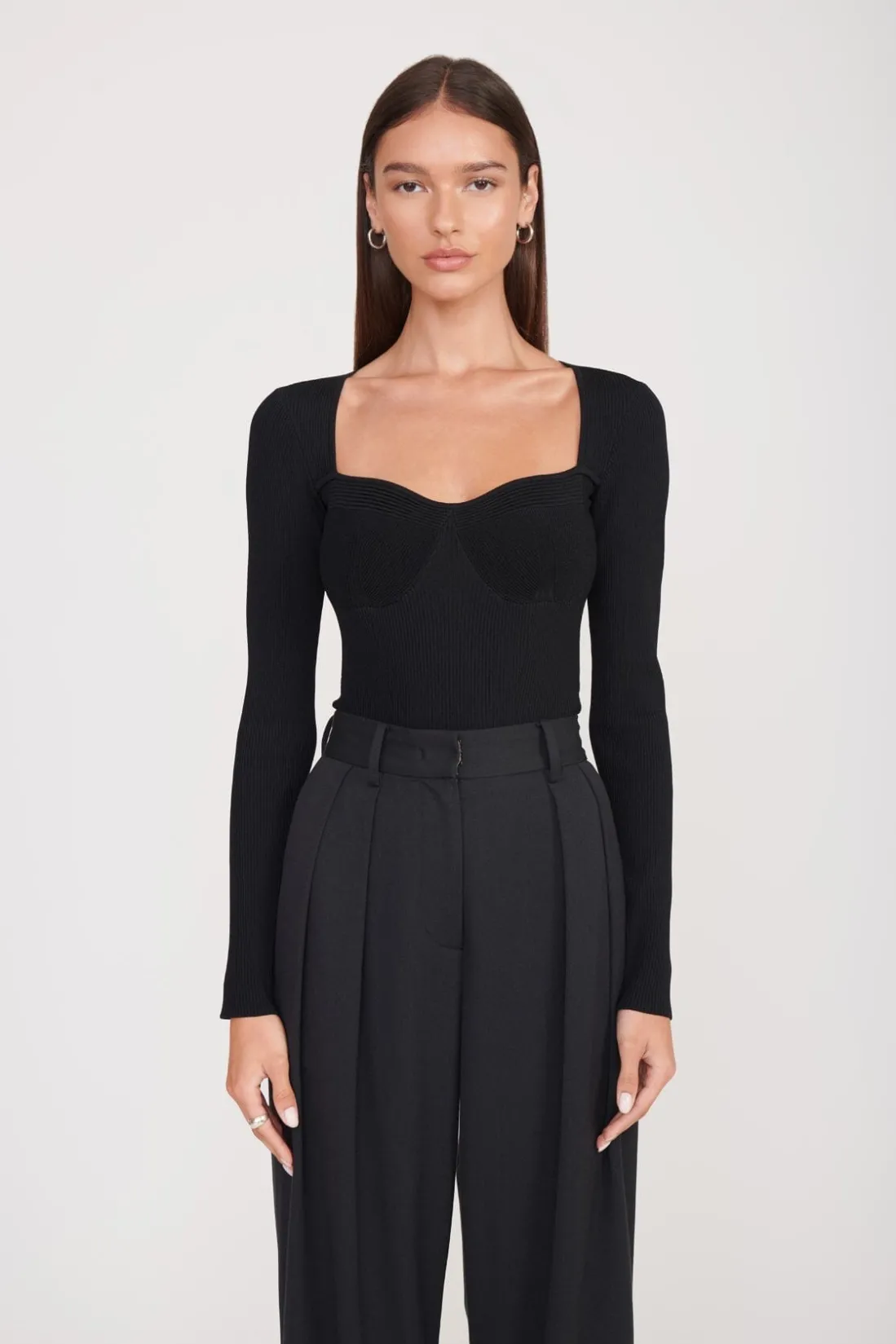 STAUD SILHOUETTE TOP BLACK