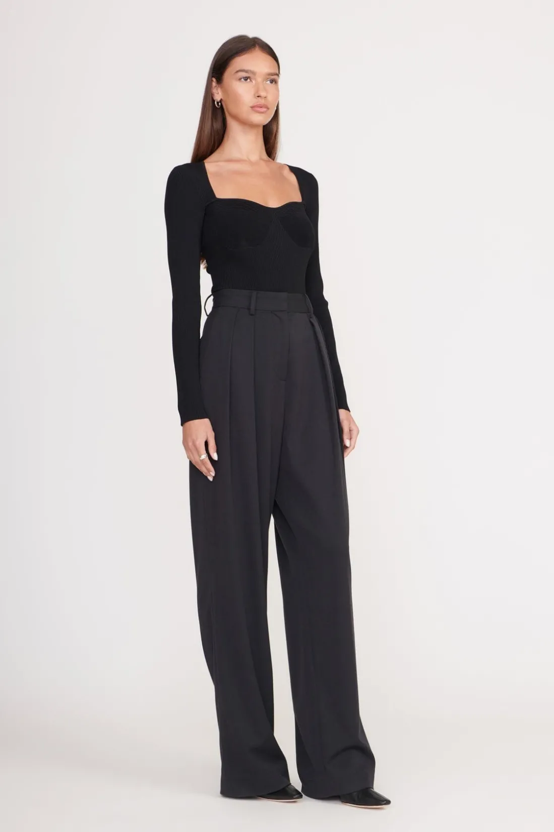 STAUD SILHOUETTE TOP BLACK