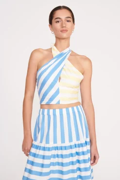 STAUD SMOCKED KAI TOP  BUTTERCUP SEASHORE STRIPE BUTTERCUPSEASHORESTRIPE Best