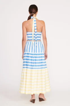 STAUD SMOCKED KAI TOP  BUTTERCUP SEASHORE STRIPE BUTTERCUPSEASHORESTRIPE Best