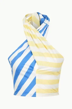 STAUD SMOCKED KAI TOP  BUTTERCUP SEASHORE STRIPE BUTTERCUPSEASHORESTRIPE Best