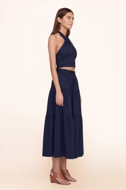 STAUD SMOCKED KAI TOP   NAVY New