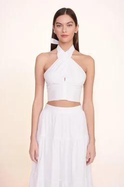 STAUD SMOCKED KAI TOP   WHITE New