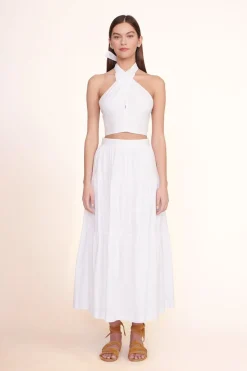STAUD SMOCKED KAI TOP   WHITE New