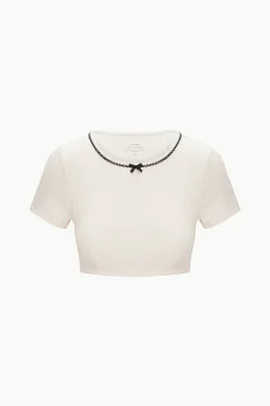STAUD SOLEIL SWIM TOP IVORY BLACK IVORYBLACK Clearance