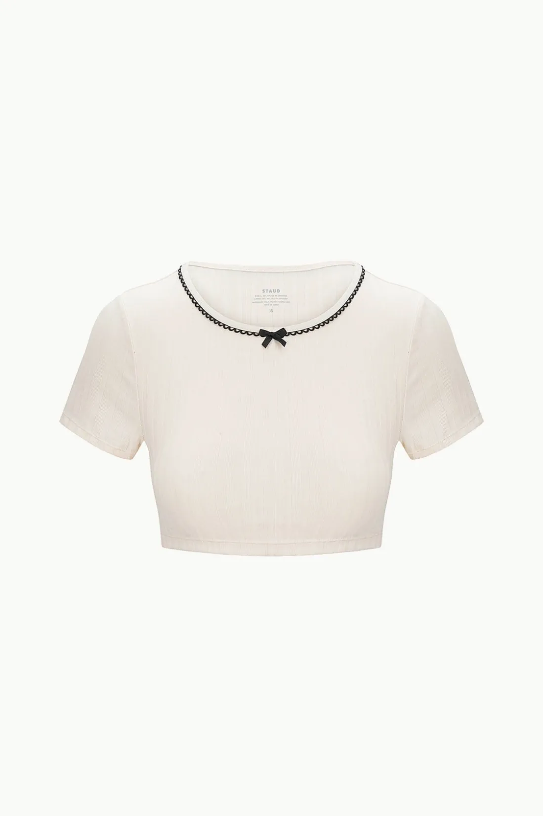 STAUD SOLEIL SWIM TOP IVORY BLACK IVORYBLACK Clearance