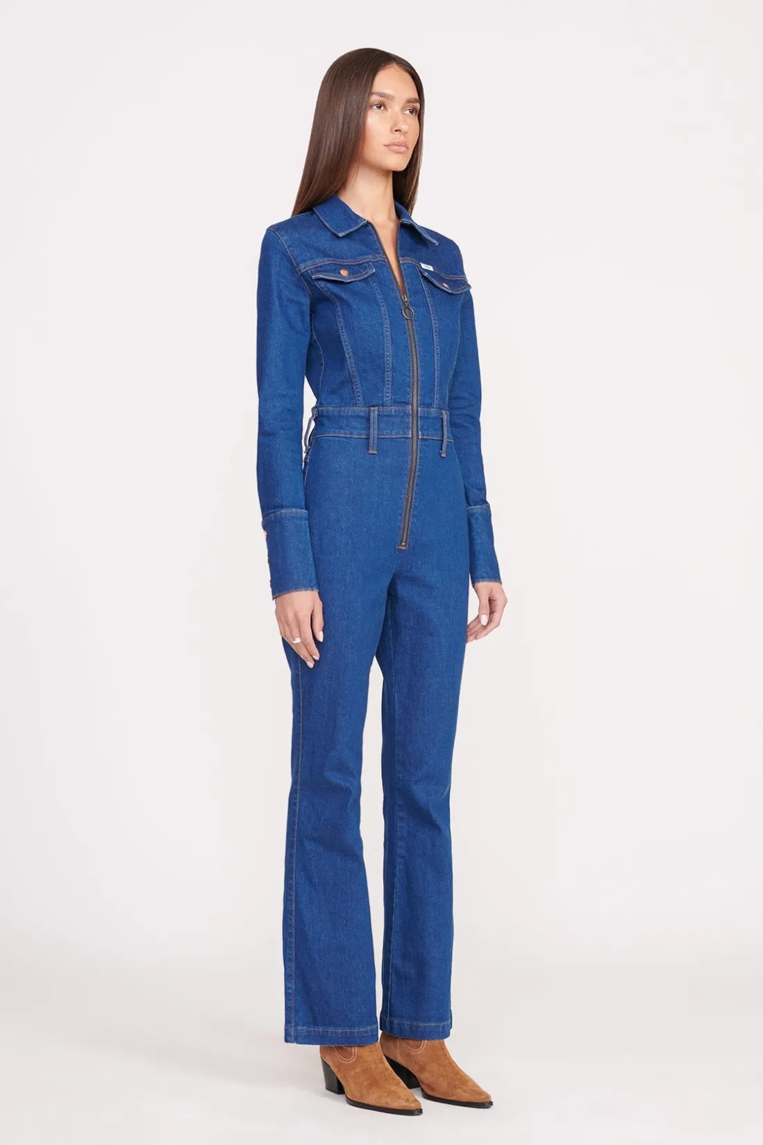 STAUD + WRANGLER THE BODY JUMPSUIT DARK RINSE DARKRINSE Discount