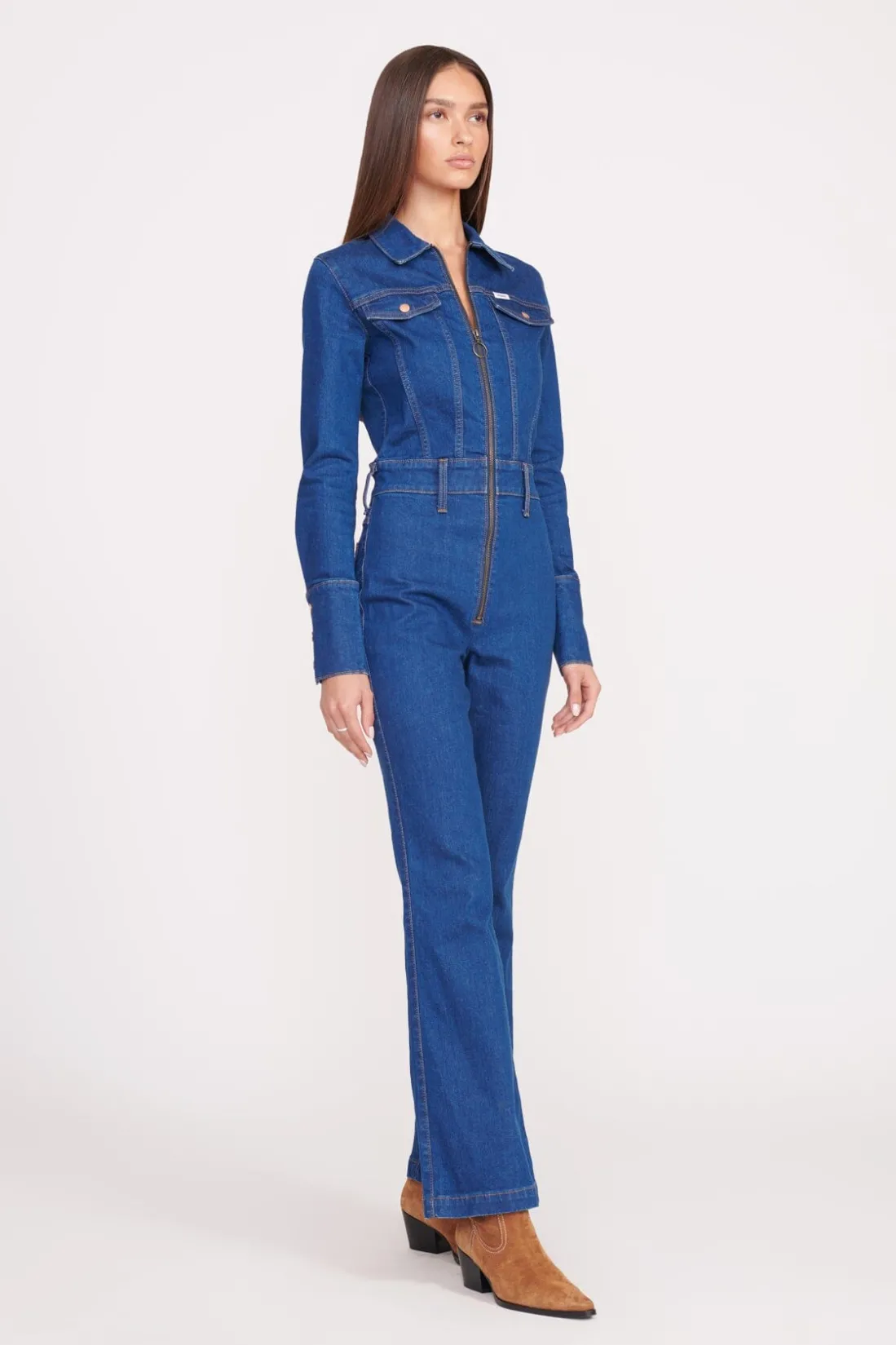STAUD + WRANGLER THE BODY JUMPSUIT DARK RINSE DARKRINSE Discount