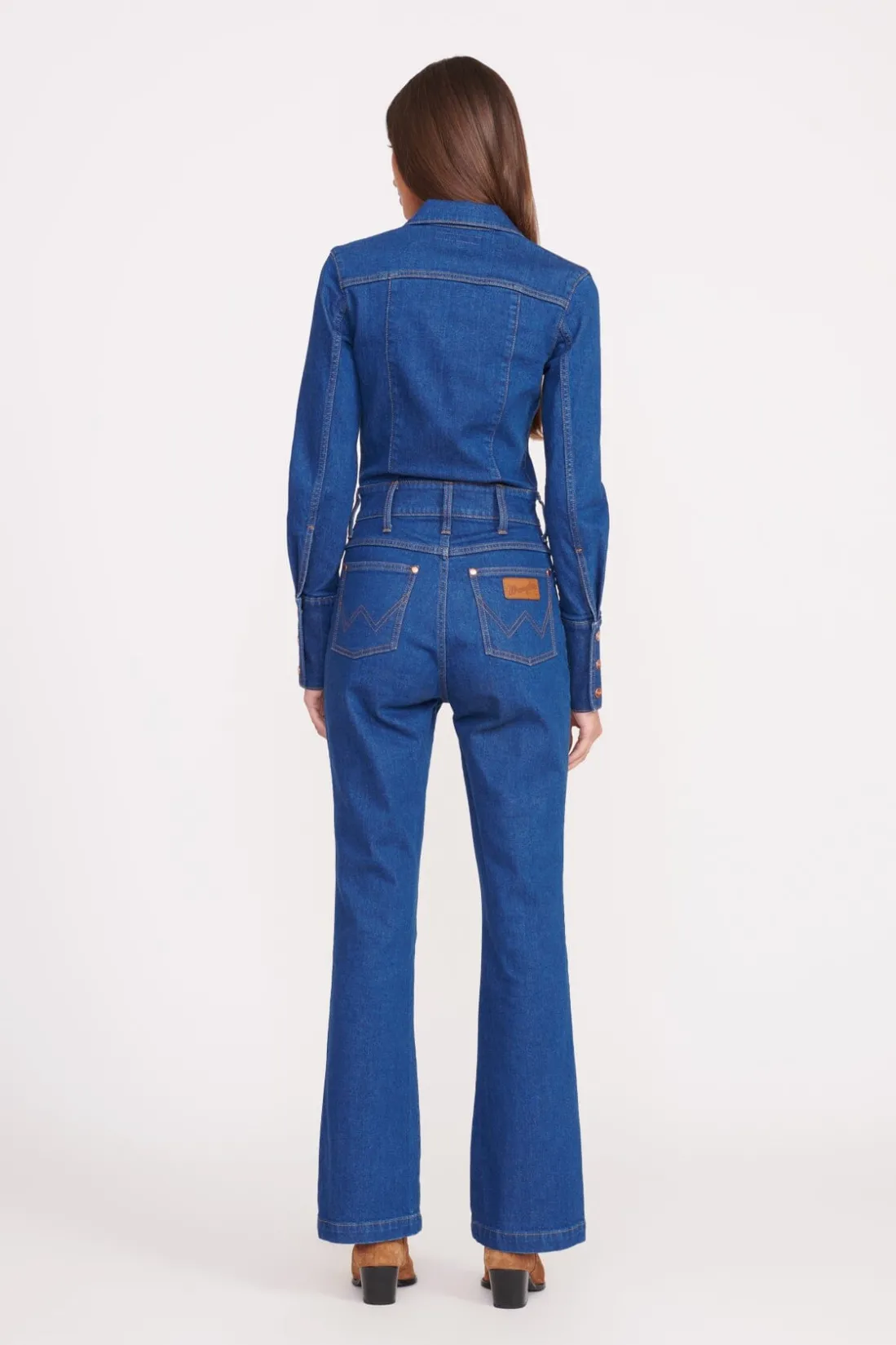 STAUD + WRANGLER THE BODY JUMPSUIT DARK RINSE DARKRINSE Discount