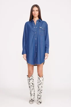STAUD + WRANGLER THE OVERSIZED WESTERN  DARK RINSE DARKRINSE New