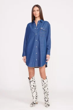STAUD + WRANGLER THE OVERSIZED WESTERN  DARK RINSE DARKRINSE New