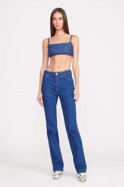STAUD + WRANGLER THE STRAIGHT CUT JEAN  DARK RINSE DARKRINSE Hot