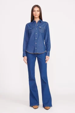 STAUD + WRANGLER THE WESTERN SHIRT  DARK RINSE DARKRINSE Outlet