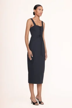 STAUD SUTTON DRESS   BLACK