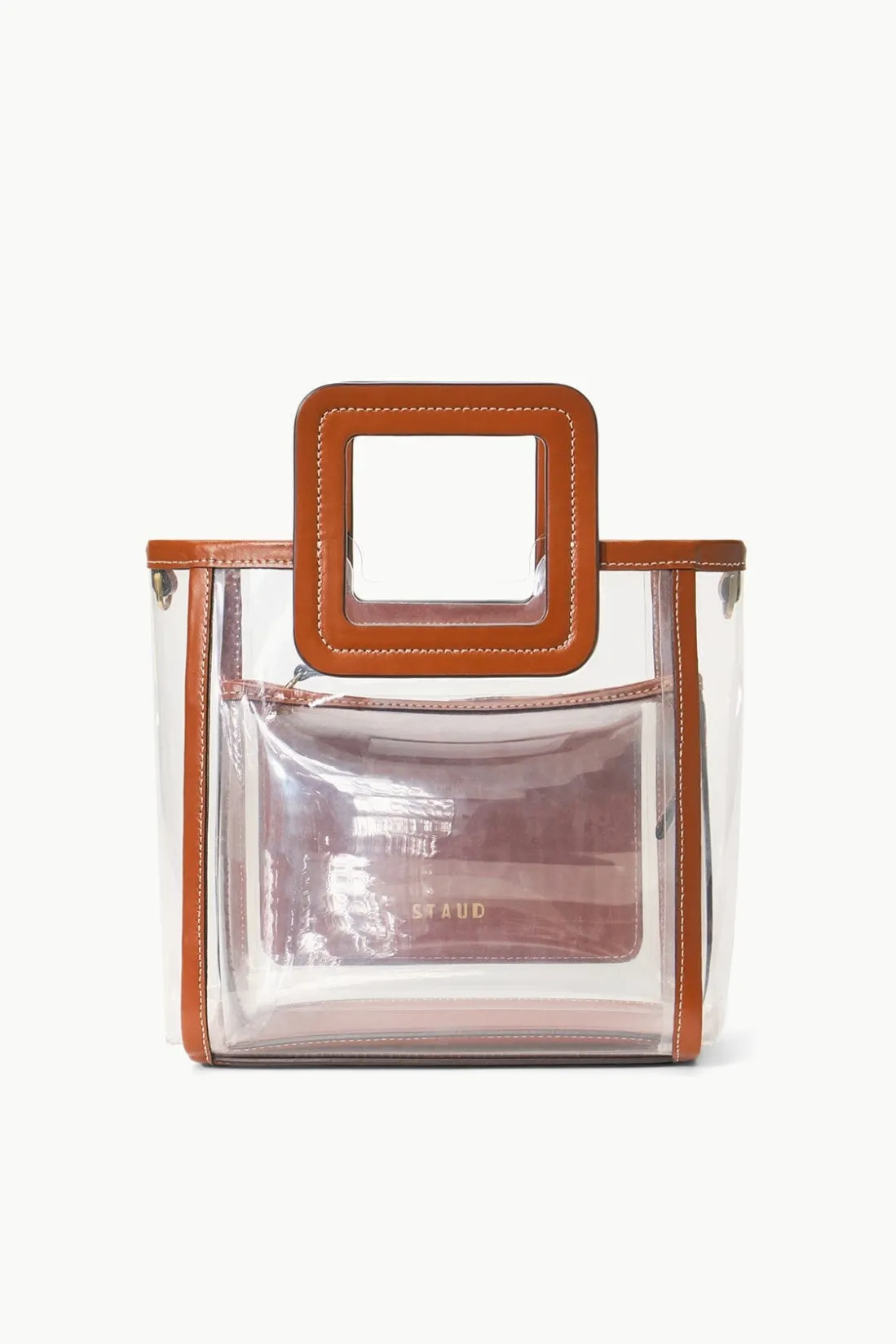 STAUD THE STADIUM MINI SHIRLEY BAG CLEAR TAN CLEARTAN Sale