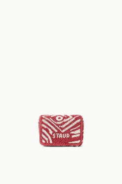 STAUD TINY TOMMY BEADED CROSSBODY SCARLET WHITE SCARLETWHITE Online
