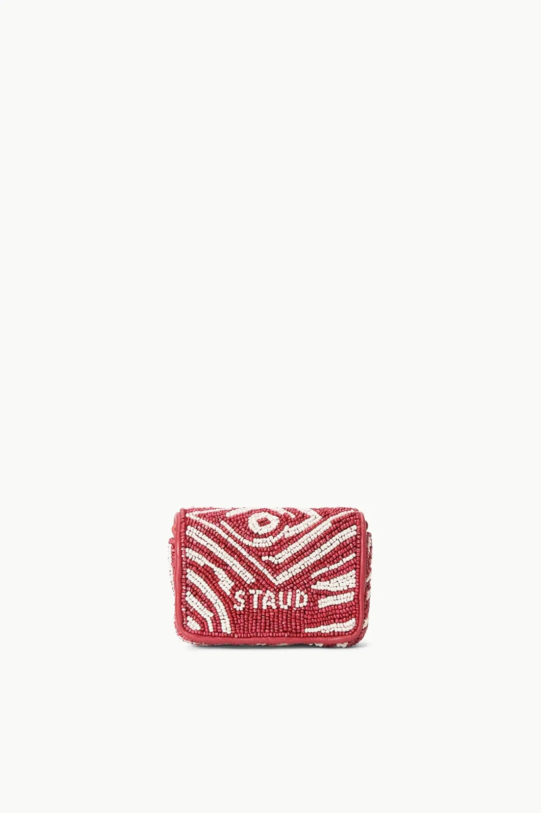 STAUD TINY TOMMY BEADED CROSSBODY SCARLET WHITE SCARLETWHITE Online