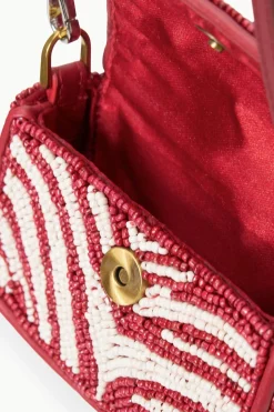 STAUD TINY TOMMY BEADED CROSSBODY SCARLET WHITE SCARLETWHITE Online