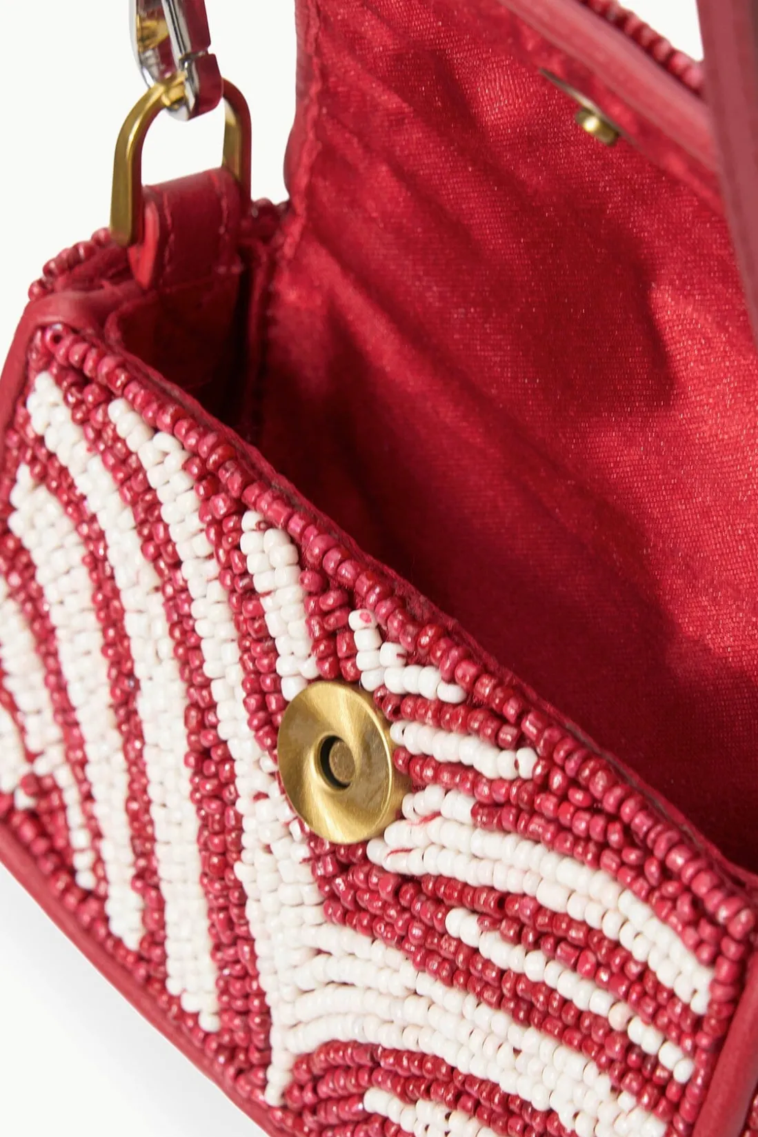 STAUD TINY TOMMY BEADED CROSSBODY SCARLET WHITE SCARLETWHITE Online