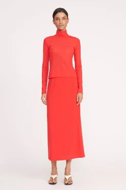 STAUD TREY SKIRT RED ROSE REDROSE Sale
