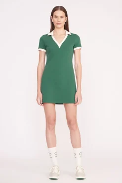 STAUD VOLLEY DRESS  COURT GREEN IVORY COURTGREENIVORY