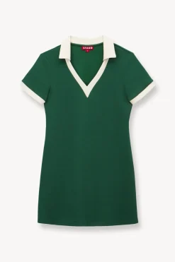 STAUD VOLLEY DRESS  COURT GREEN IVORY COURTGREENIVORY