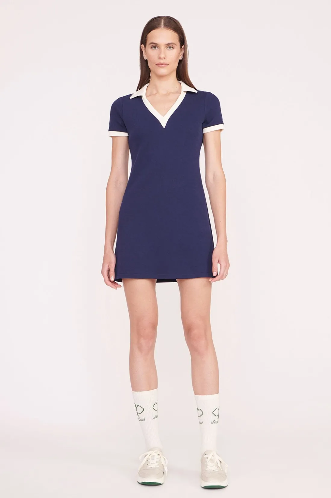 STAUD VOLLEY DRESS NAVY IVORY NAVYIVORY Outlet