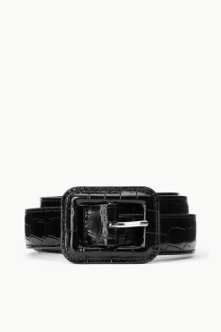 STAUD WAIST BELT  BLACK CROC EMBOSSED BLACKCROCEMBOSSED Outlet