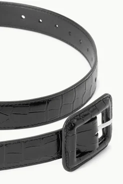 STAUD WAIST BELT  BLACK CROC EMBOSSED BLACKCROCEMBOSSED Outlet