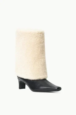 STAUD WALLY FOLDOVER BOOT  BLACK CREAM BLACKCREAM Clearance