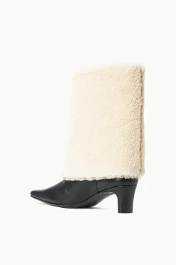 STAUD WALLY FOLDOVER BOOT  BLACK CREAM BLACKCREAM Clearance