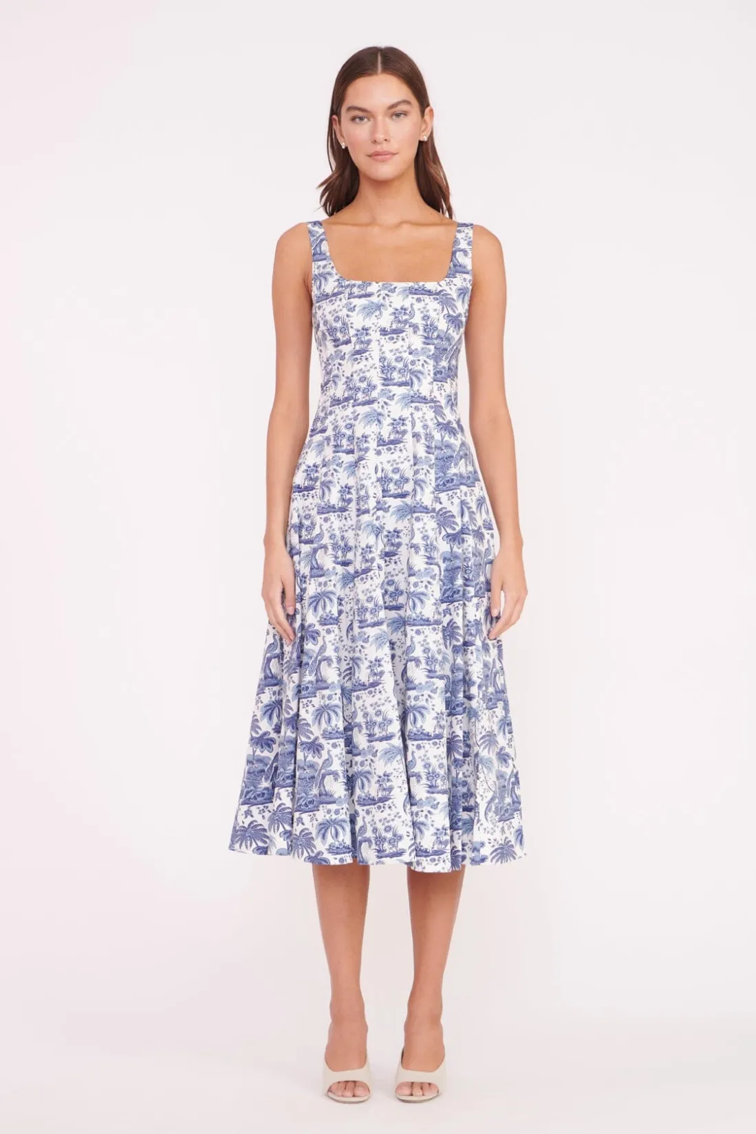 STAUD WELLS DRESS BLUE TOILE CHINABLUETOILE Best