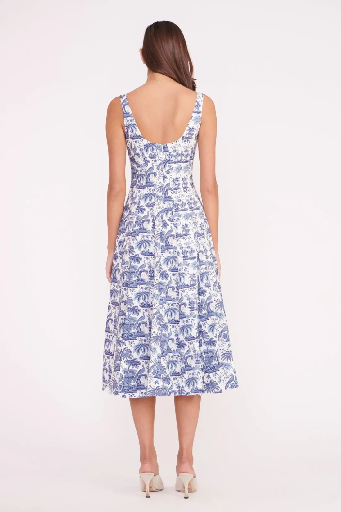 STAUD WELLS DRESS BLUE TOILE CHINABLUETOILE Best