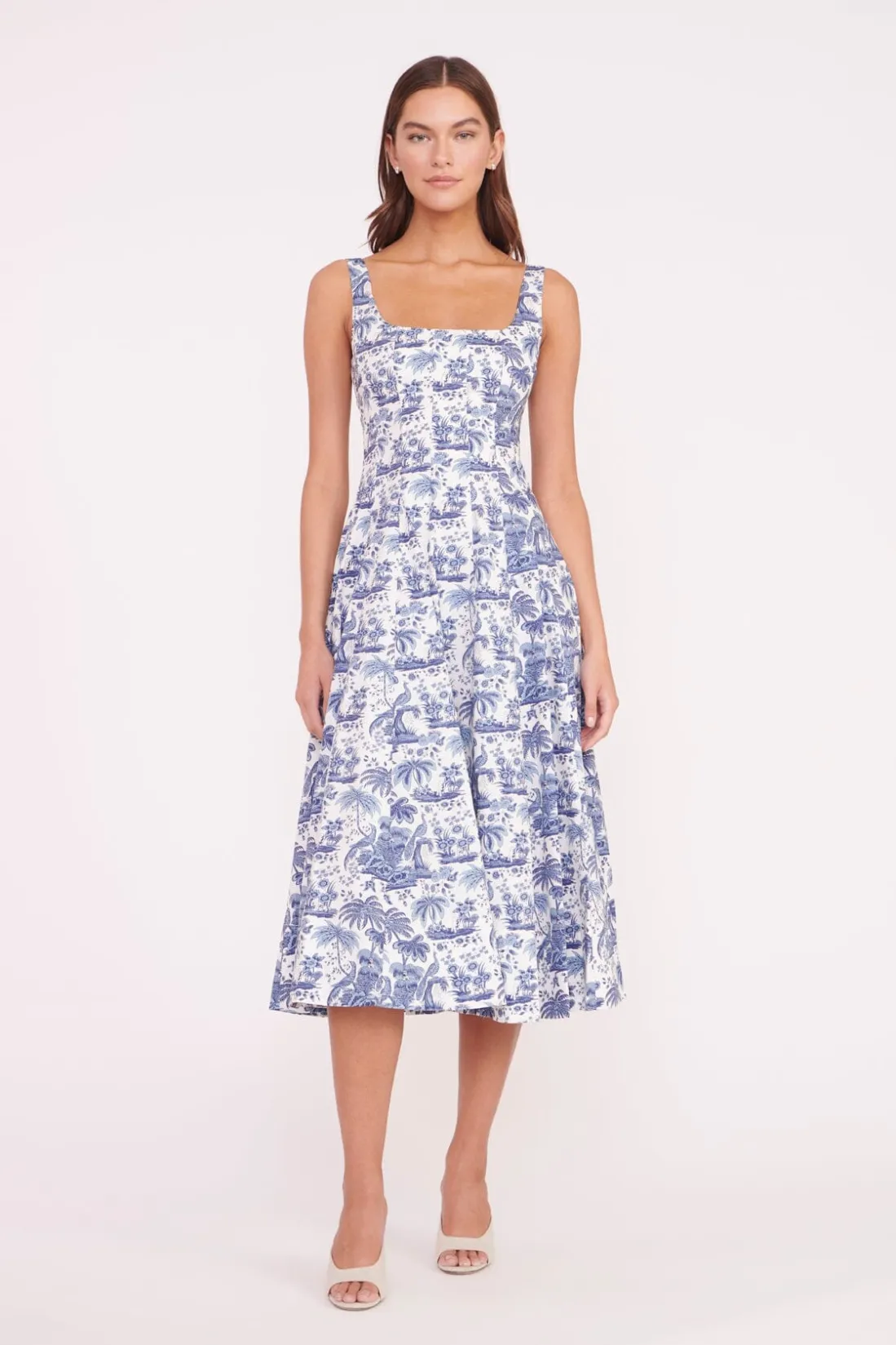 STAUD WELLS DRESS BLUE TOILE CHINABLUETOILE Best