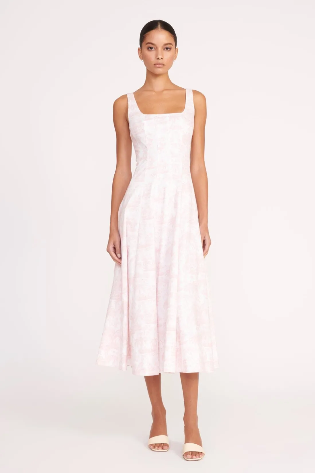 STAUD WELLS DRESS IVORY CHERRY BLOSSOM TOILE IVORYCHERRYBLOSSOMTOILE