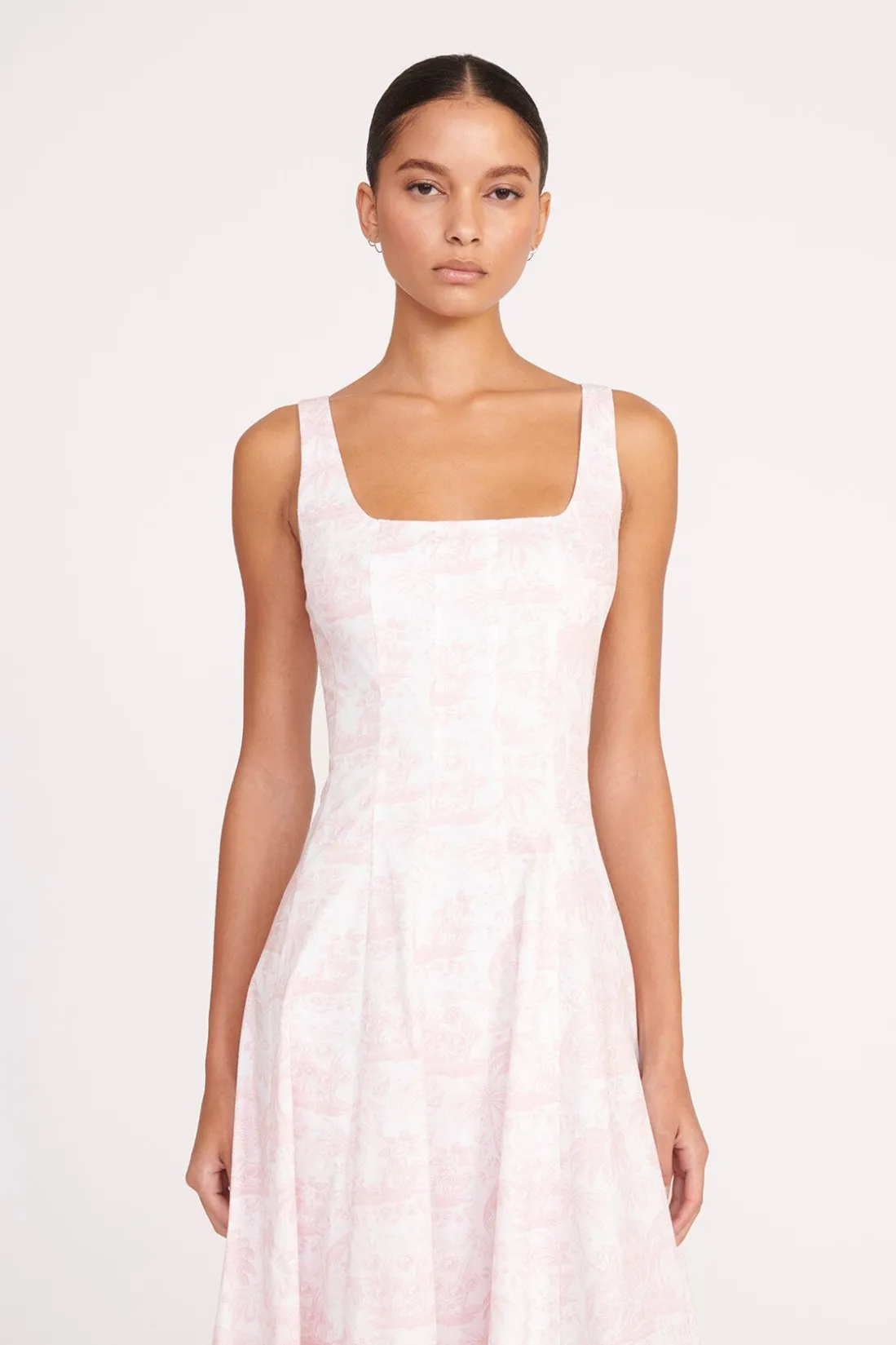 STAUD WELLS DRESS IVORY CHERRY BLOSSOM TOILE IVORYCHERRYBLOSSOMTOILE