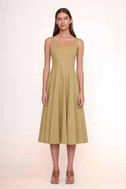 STAUD WELLS DRESS KHAKI Sale